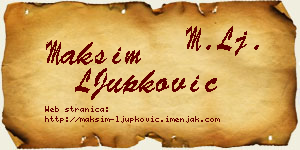 Maksim LJupković vizit kartica